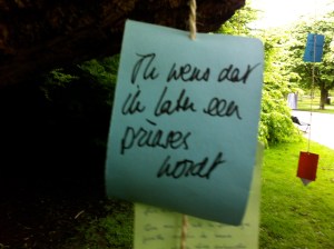 Wensboom, Oosterpark, Amsterdam, april 2014, IK WENS DAT IK EEN PRINSES WORD