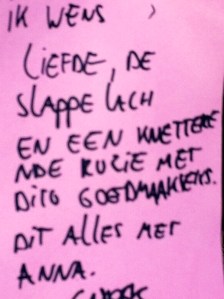 Wensboom, Oosterpark, Amsterdam, april 2014, ik wens, liefde, slappe lach, knetterende ruzie, , goedmaakseks, dit alles met Anna