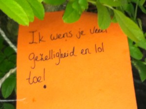 wens je lol en gezelligheid,Wensboom, Oosterpark, Amsterdam, april 2014