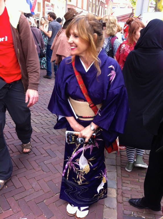 vrouw in kimono, Japan, traditioneel
