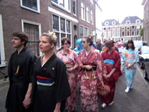 vrouw in kimono, Japan, traditioneel, kimono parade
