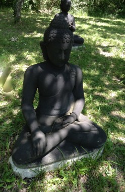 Boeddha.s. boeddhabeelden in Plum Village, mudra's, handhoudingen, mediteren, contemplatie, beelden, boeddha in het bos, onder de bomen, boeddha