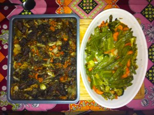 klapstuk met bier,geroosterde groenten uit de oven