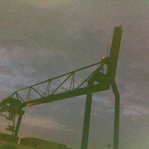 hijskraan,havens van Amsterdam, havensafari, nacht