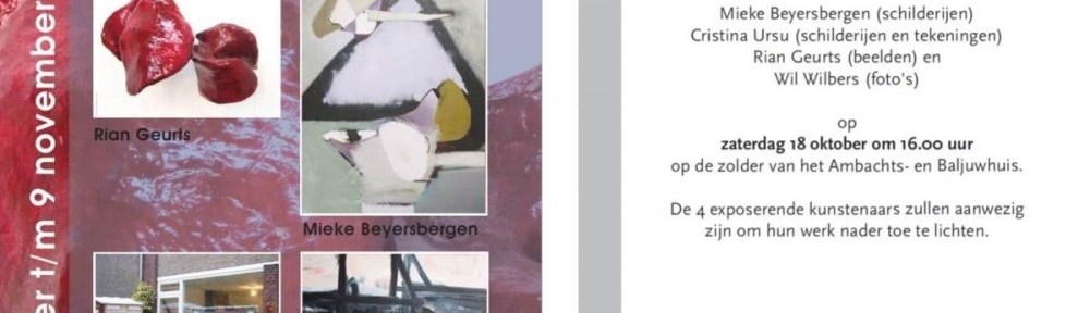 RianGeurts, Uitnodiging voor expositie, Baljuwbuis, Voorschoten, beeldhouwster, marmer en papier mache