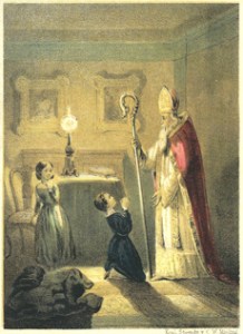 sint slaat enen kind, ouderwetse sint, boosaardige sint, gemene piet