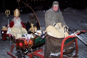sinterklaas en Rupert, sint en duivelse knecht Duitse sint, Krampus