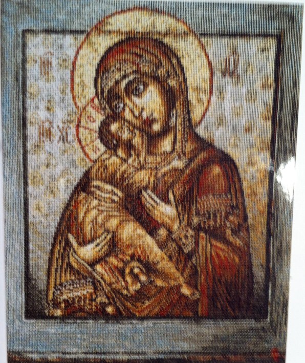 Icoon, geborduurd door Lammert Segaar, borduurwerk, Icoon