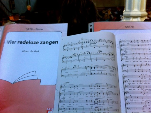 Lokhorstkerk, Leiden, repetite Leidse Koorprojecten, dirigent Wim de Ru, partituur