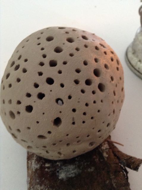 microben, Buitenkunst, kunstproject, microben van klei, klei objecten, 