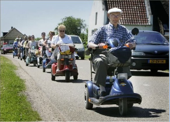scootmobiel, grappen over scootmobiel, lachen om