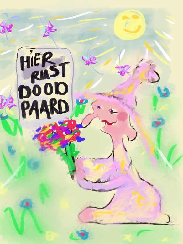 © Toverheks.com, hiewr rust dood paard, door paard, begraven dood paard, 