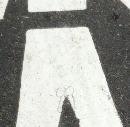 mannetjes  op fietspad, grappige verkeerstekens, gezichtjes op verkeersborden