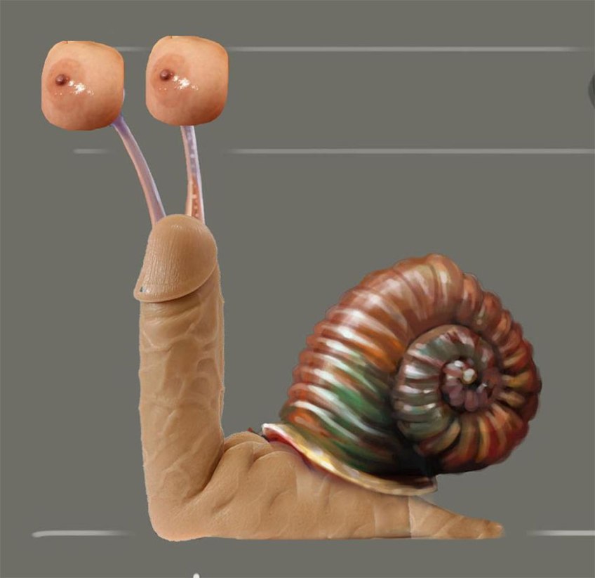 penismonster,slak ziet eruit als penis, penis, lul